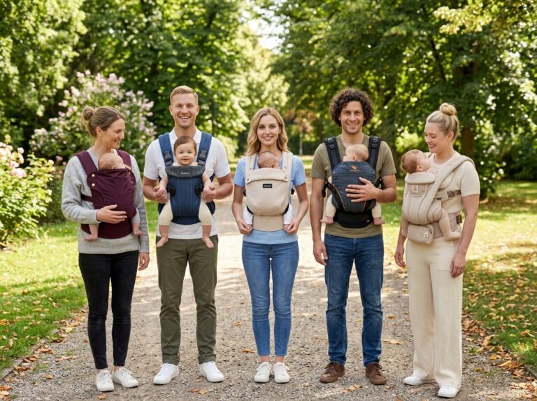Der große Babytragen-Vergleich: Ergobaby Omni, Manduca XT, Marsupi, Momcozy & BabyBjörn Harmony im Test
